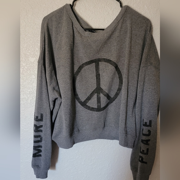 Fifth Sun "More Peace" Cropped Sweatshirt - Picture 2 of 4